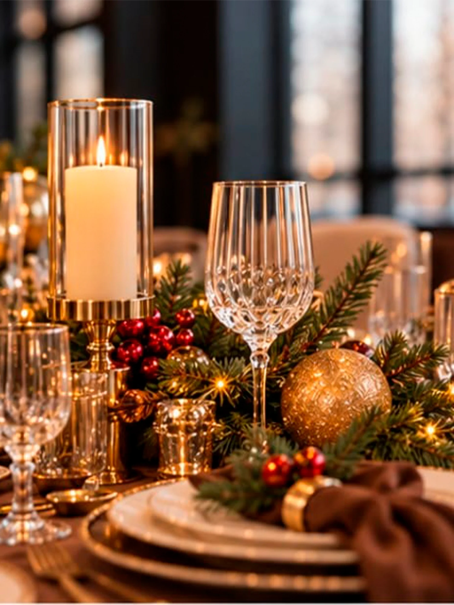 Weihnachtsdekoration in Natur- und Goldtönen – Aufnahme 2