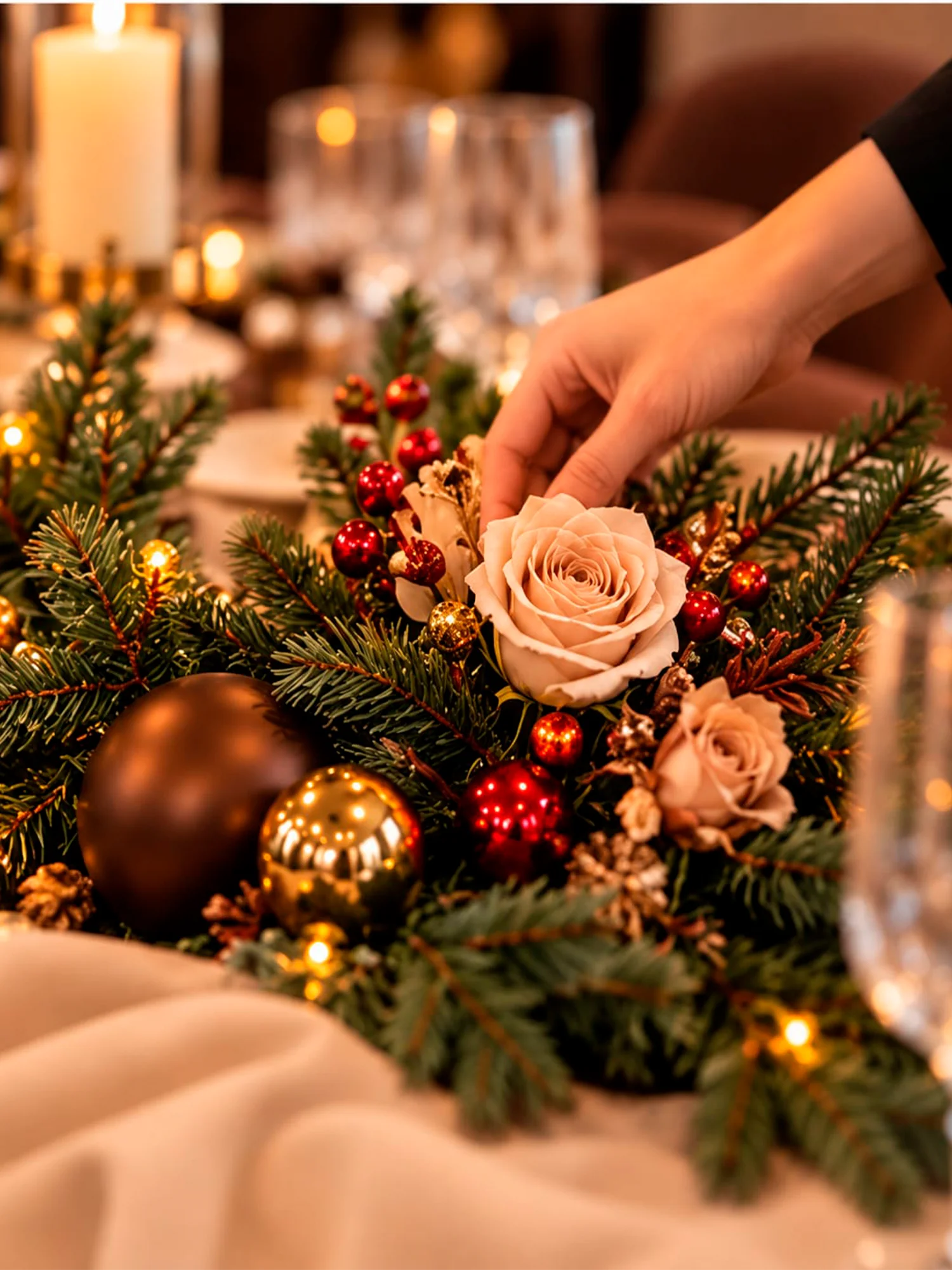 Weihnachtsdekoration in Natur- und Goldtönen – Aufnahme 3